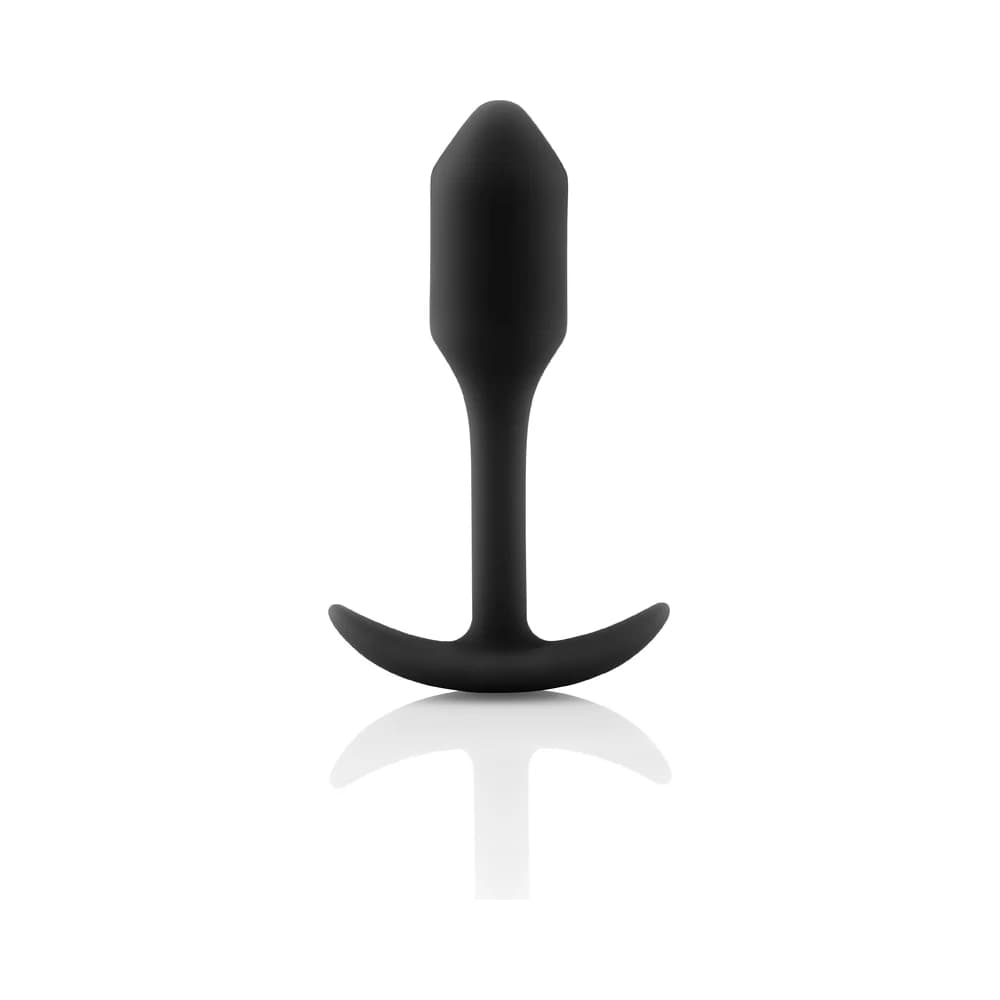 b-Vibe Snug Plug 1 Weighted Silicone Anal Plug Black thumbnail