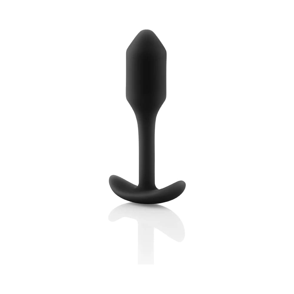 b-Vibe Snug Plug 1 Weighted Silicone Anal Plug Black thumbnail