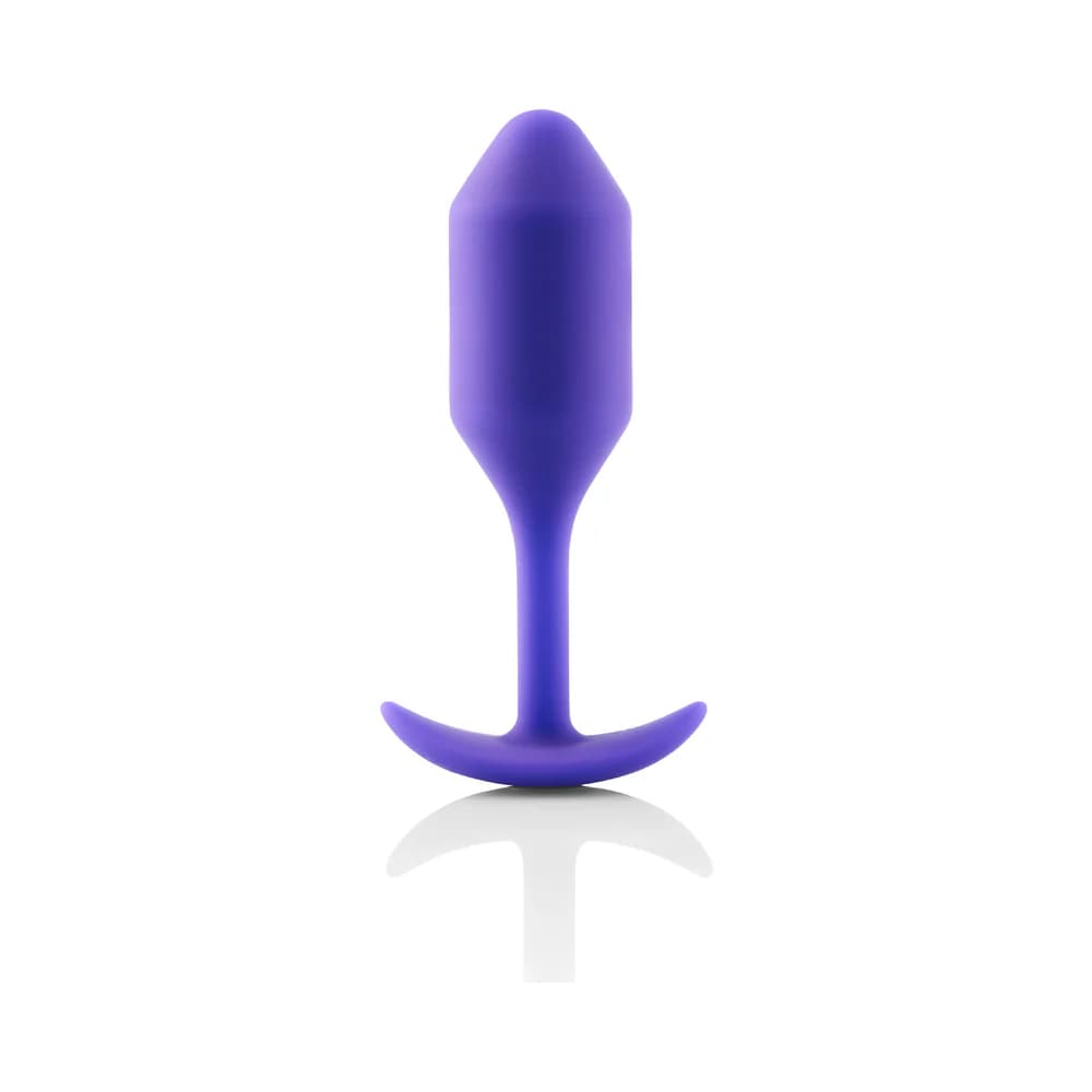 b-Vibe Snug Plug 2 Weighted Silicone Anal Plug Purple thumbnail