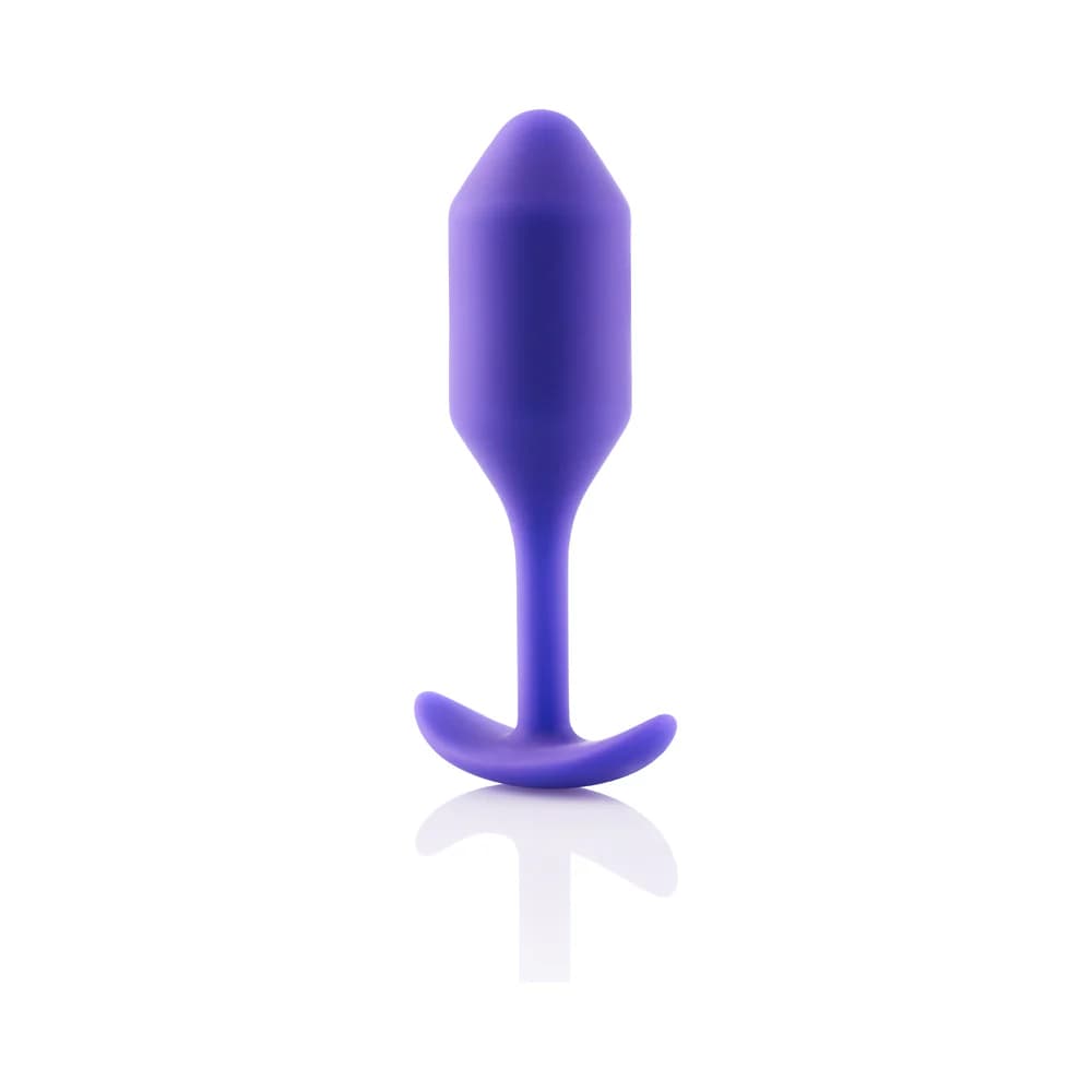 b-Vibe Snug Plug 2 Weighted Silicone Anal Plug Purple thumbnail