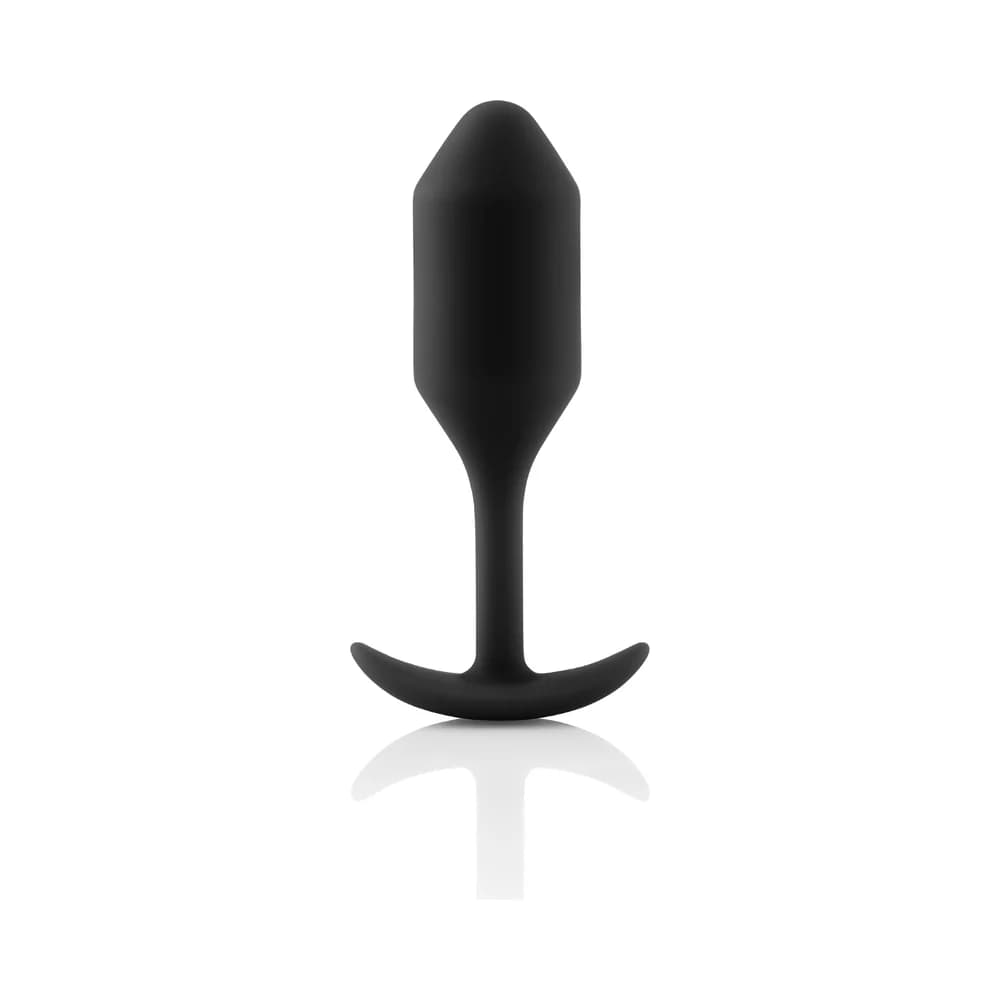 b-Vibe Snug Plug 2 Weighted Silicone Anal Plug Black thumbnail