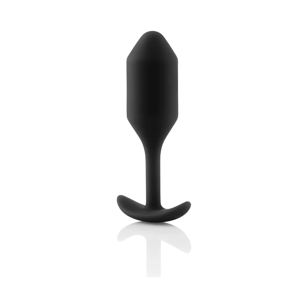 b-Vibe Snug Plug 2 Weighted Silicone Anal Plug Black thumbnail