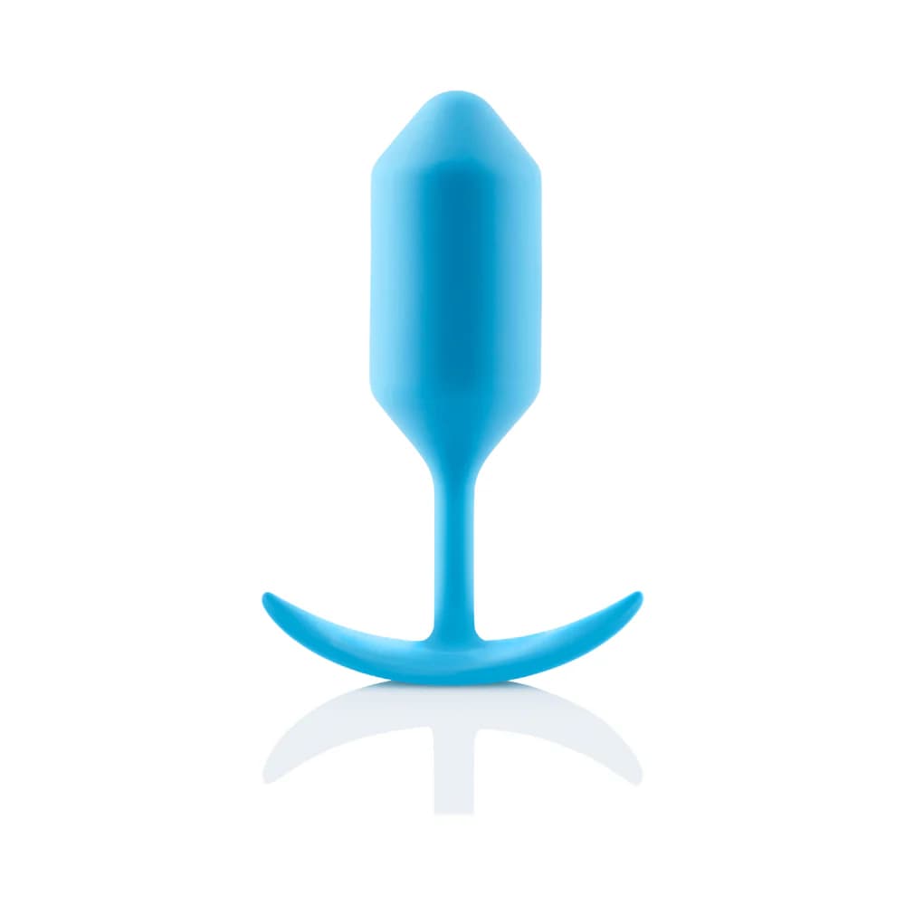 b-Vibe Snug Plug 3 Weighted Silicone Anal Plug Teal thumbnail