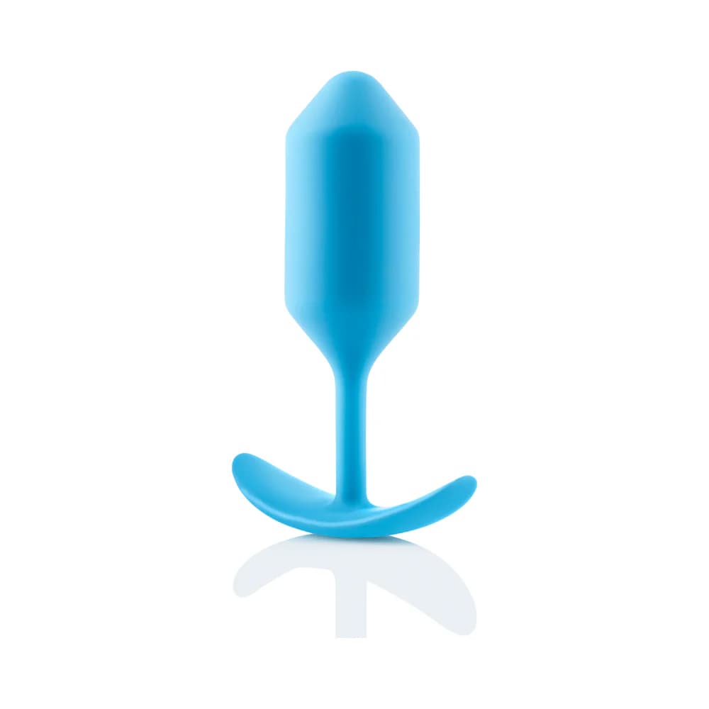 b-Vibe Snug Plug 3 Weighted Silicone Anal Plug Teal thumbnail