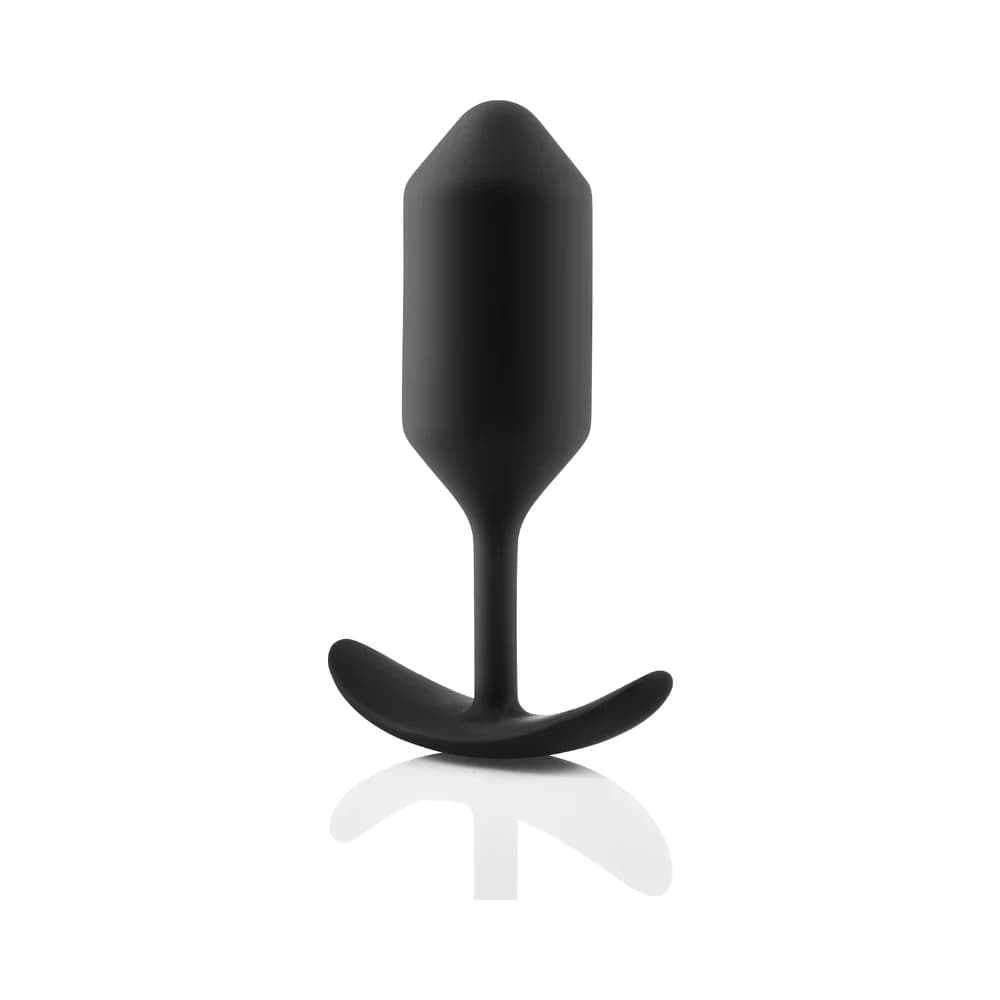 b-Vibe Snug Plug 3 Weighted Silicone Anal Plug Black thumbnail