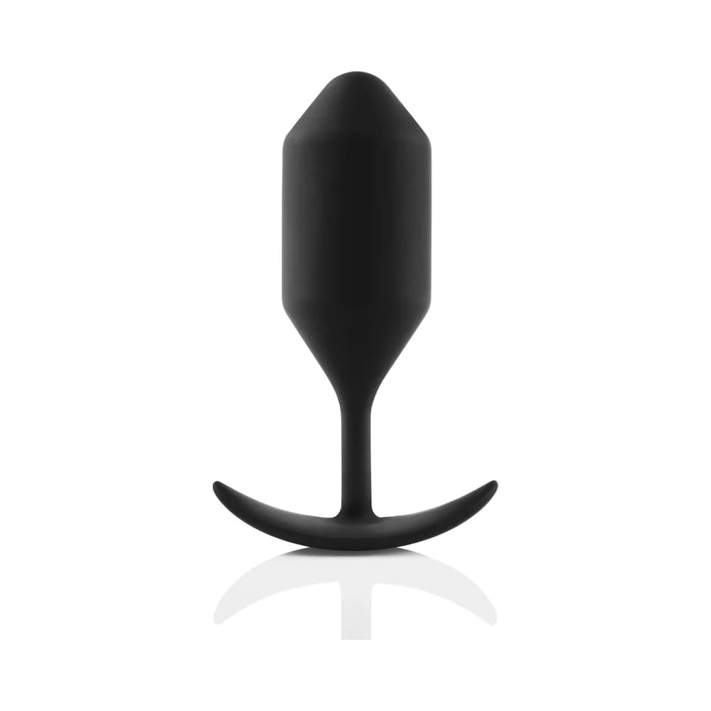 b-Vibe Snug Plug 4 Weighted Silicone Anal Plug Black thumbnail