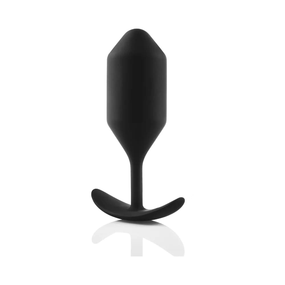 b-Vibe Snug Plug 4 Weighted Silicone Anal Plug Black thumbnail