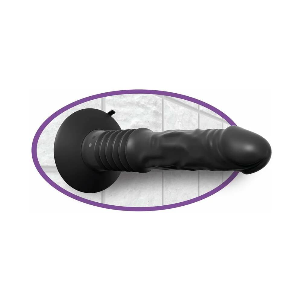 Anal Fantasy Elite Vibrating Ass Fucker 12 in. Thrusting Dildo With Suction Cup Black thumbnail