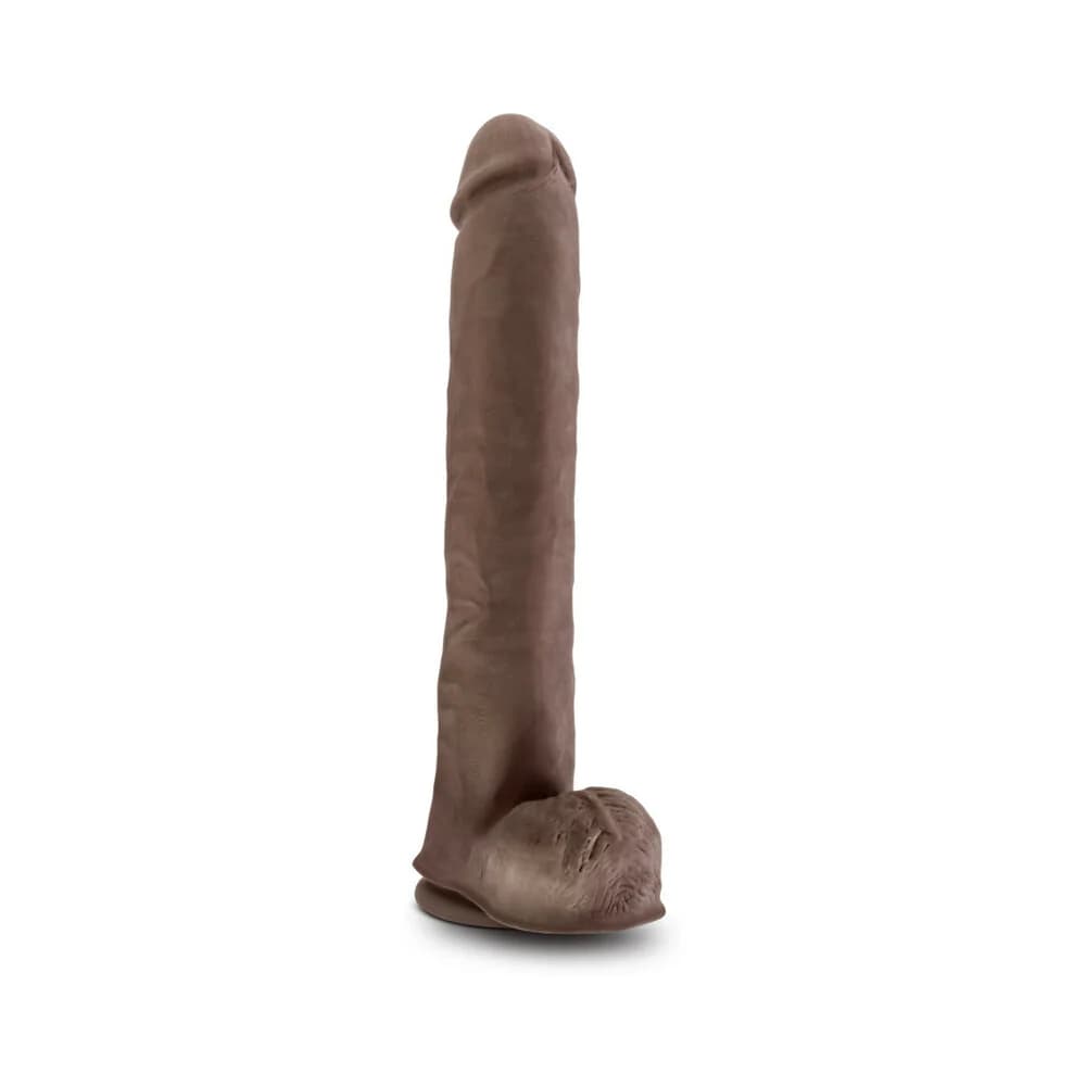 Au Naturel Daddy 14 in. Posable Dual Density Dildo with Balls Brown thumbnail