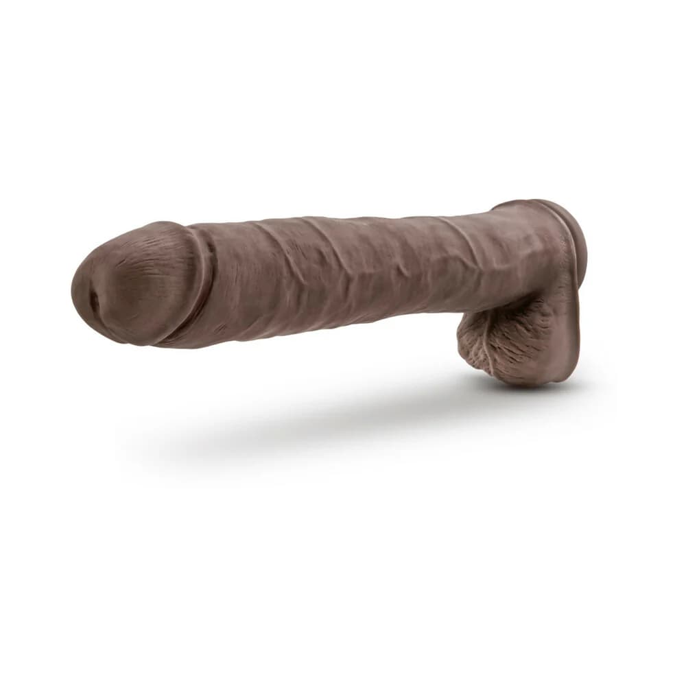 Au Naturel Daddy 14 in. Posable Dual Density Dildo with Balls Brown thumbnail