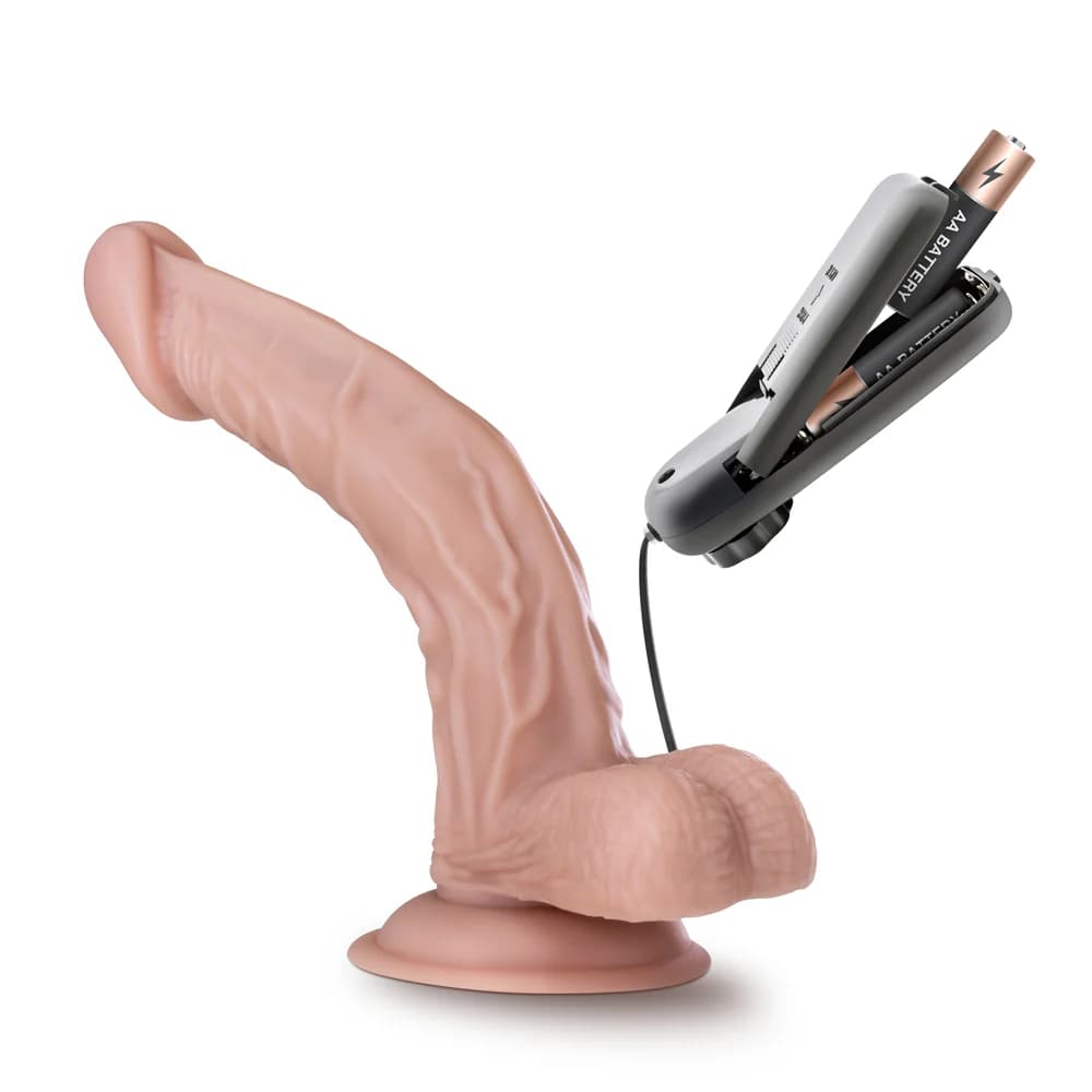 Dr. Skin Dr. Sean Realistic 8 in. Vibrating Dildo with Balls Beige thumbnail