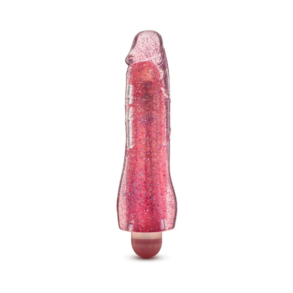 Glow Dicks Molly Color Changing 8 in. Vibrating Dildo Glitter Pink thumbnail
