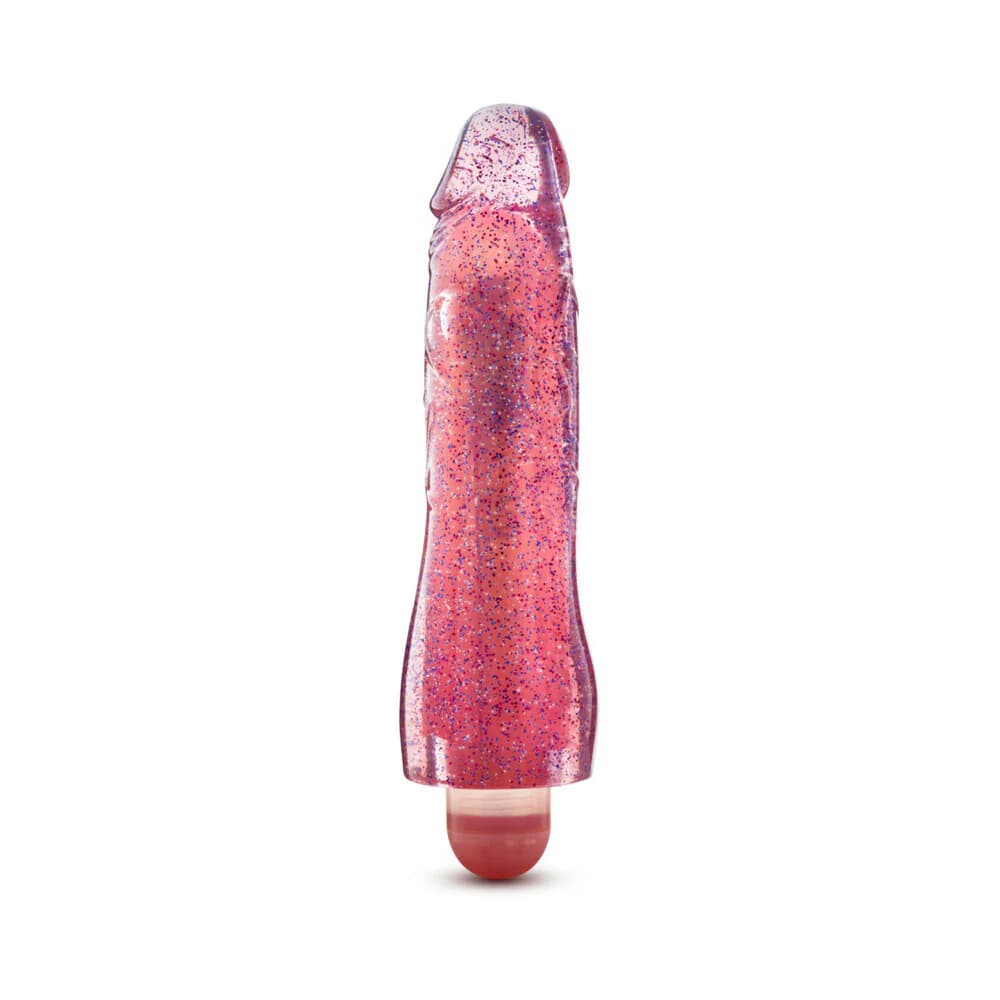 Glow Dicks Molly Color Changing 8 in. Vibrating Dildo Glitter Pink thumbnail