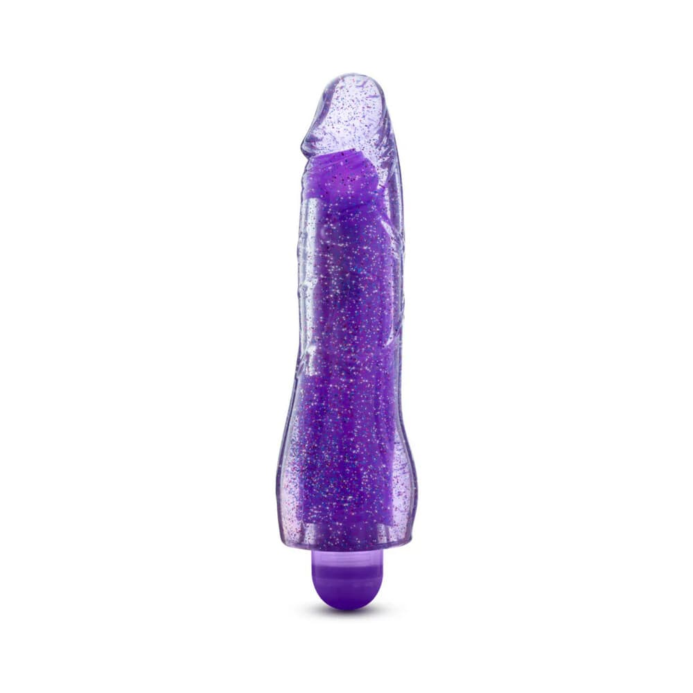 Glow Dicks Molly Color Changing 8 in. Vibrating Dildo Glitter Purple thumbnail