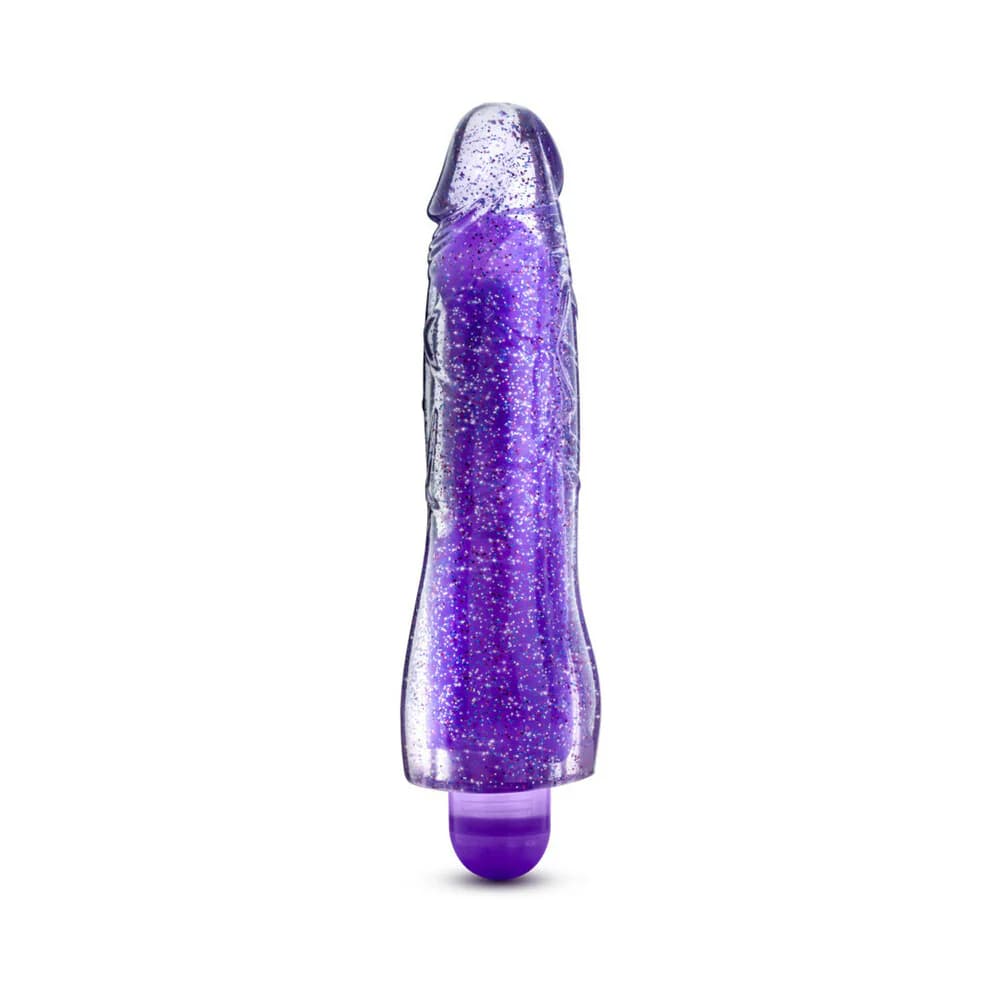 Glow Dicks Molly Color Changing 8 in. Vibrating Dildo Glitter Purple thumbnail