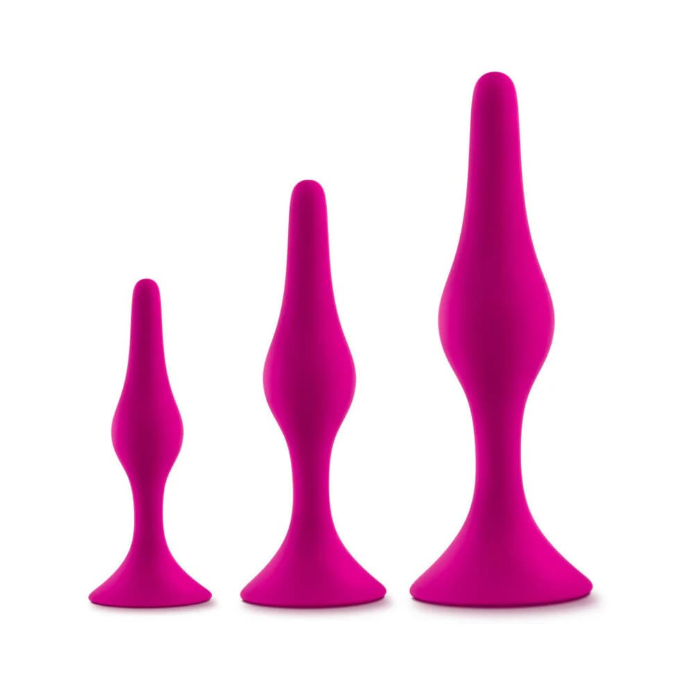 Luxe 3-Piece Silicone Beginner Plug Kit Pink thumbnail