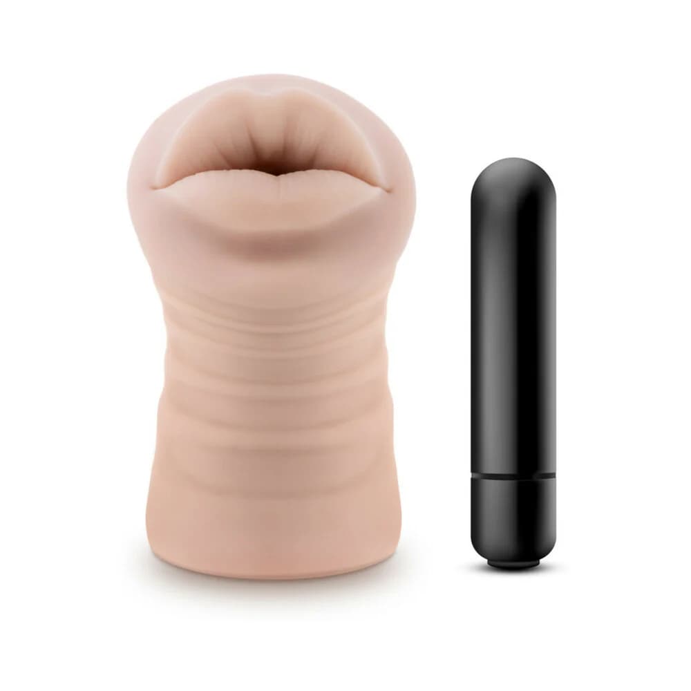 M for Men Angie Oral Stroker with Bullet Vibrator Beige thumbnail