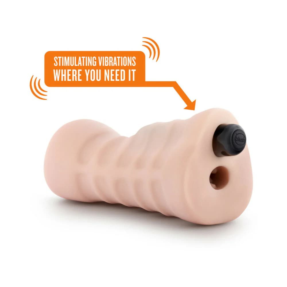 M for Men Angie Oral Stroker with Bullet Vibrator Beige thumbnail