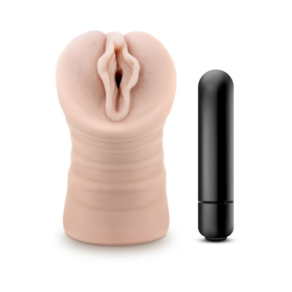 M for Men Ashley Vagina Stroker with Bullet Vibrator Beige thumbnail