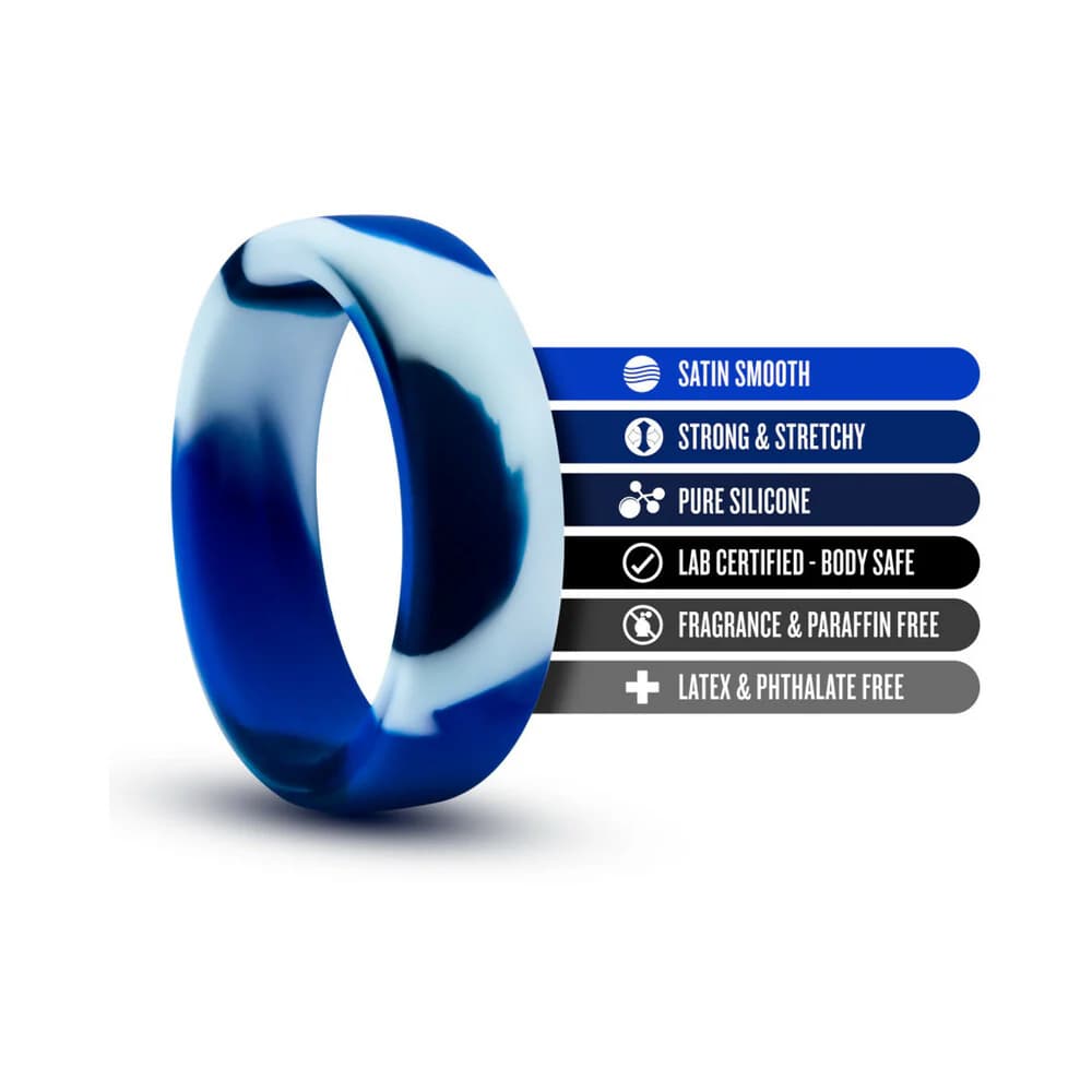 Performance Silicone Camo Cock Ring Blue Camouflage thumbnail