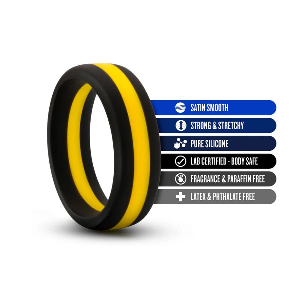 Performance Silicone Go Pro Cock Ring Black/Gold/Black thumbnail