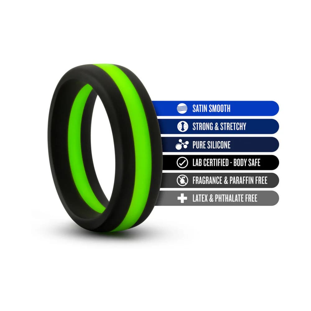 Performance Silicone Go Pro Cock Ring Black/Green/Black thumbnail