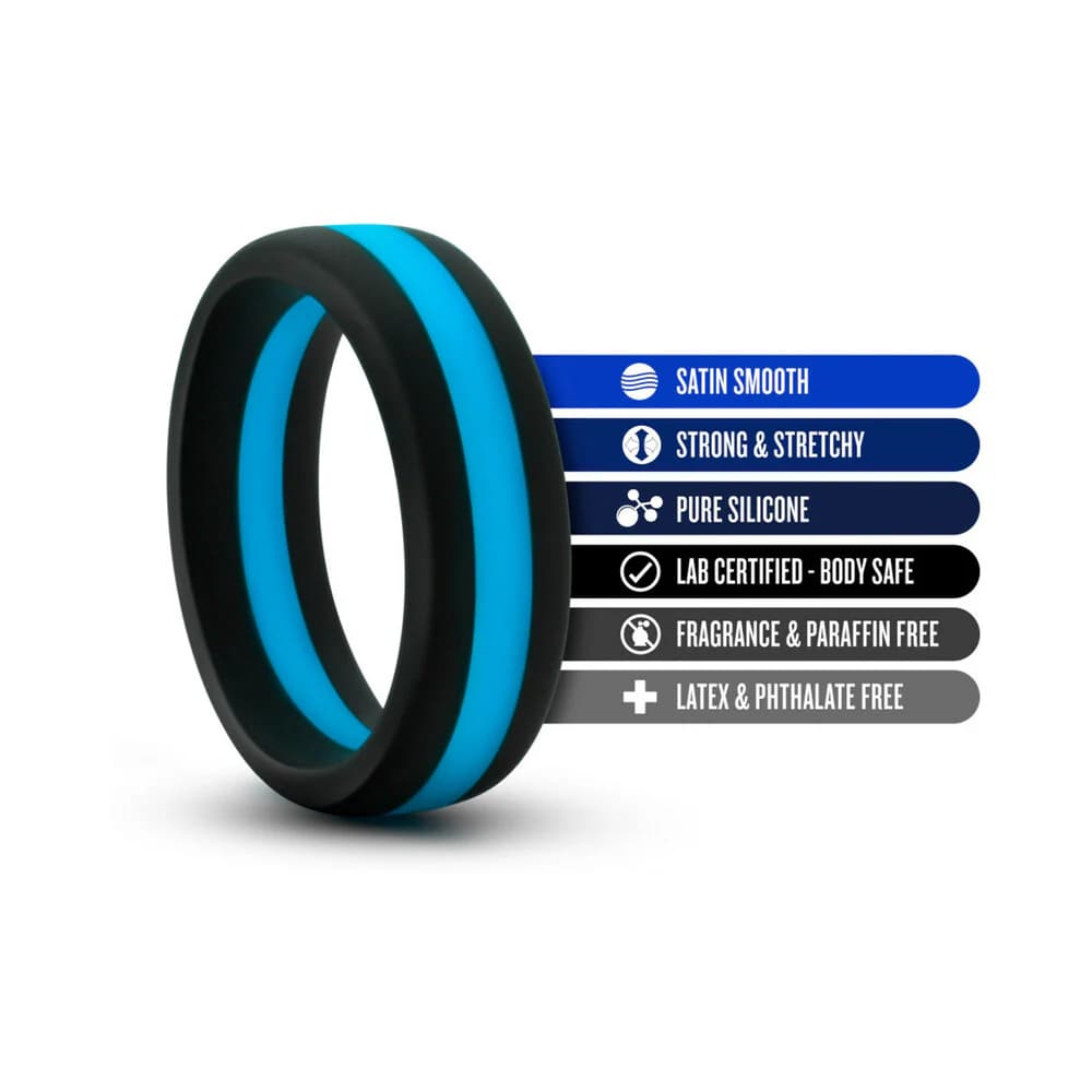 Performance Silicone Go Pro Cock Ring Black/Indigo/Black thumbnail