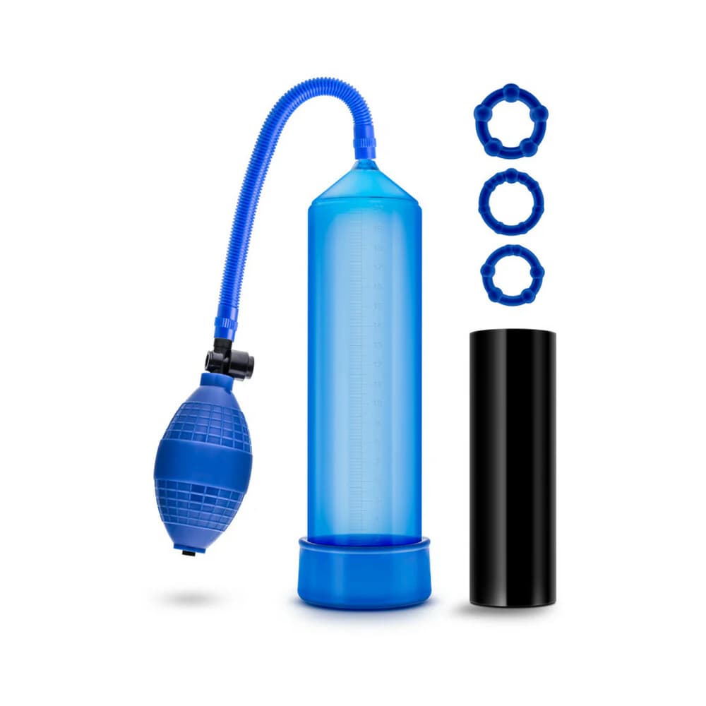 Quickie Kit Go Big Pump, Stroker & 3-Piece Cockring Set Blue thumbnail
