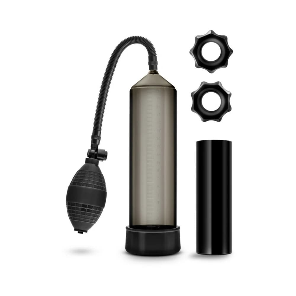 Quickie Kit Thick Cock Pump, Stroker & 2-Piece Cockring Set Black thumbnail