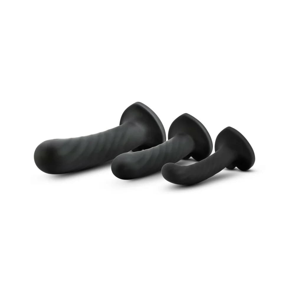 Temptasia Twist Kit 3-Piece Silicone Dildo Set Black thumbnail