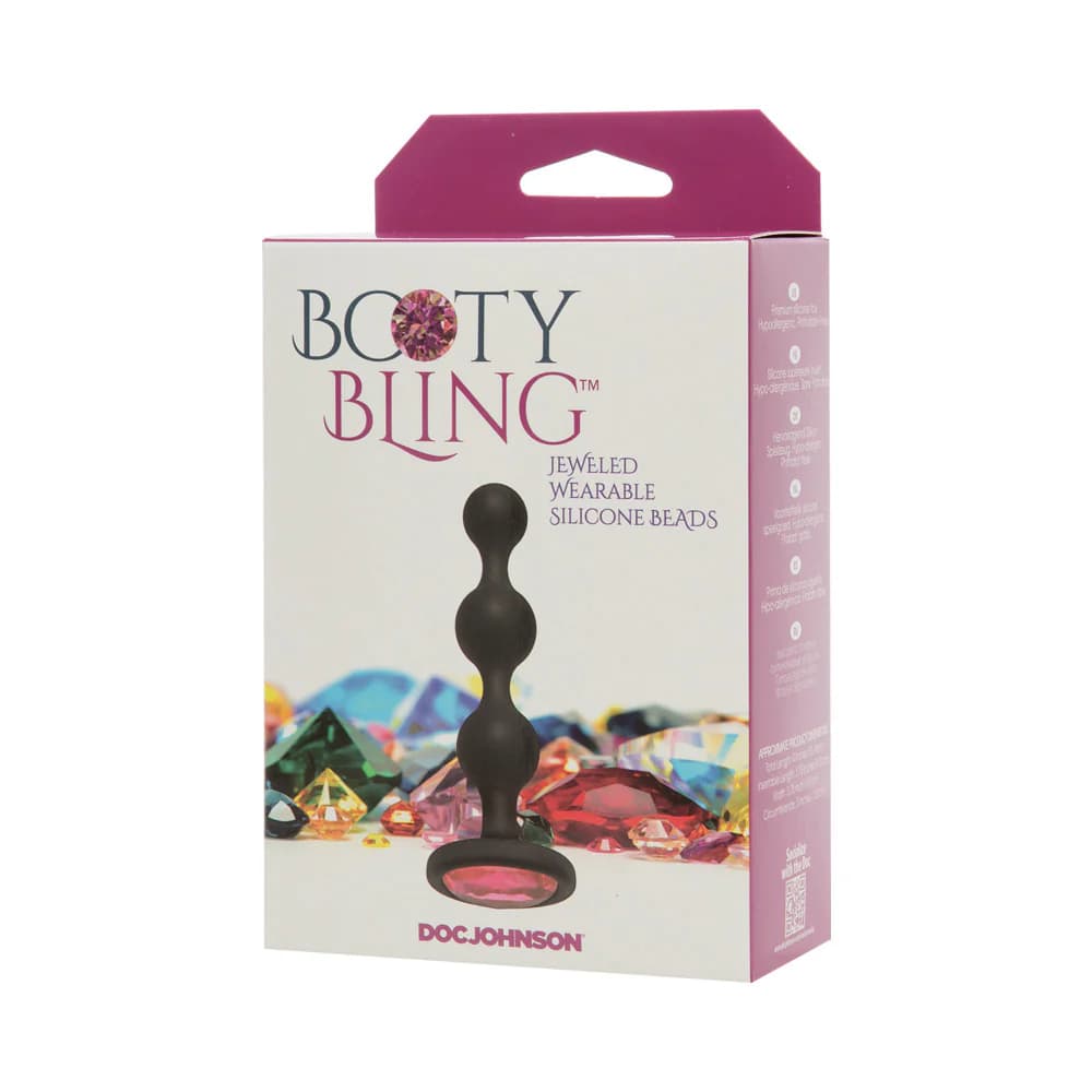 Booty Bling Jeweled Wearable Silicone Beads Pink thumbnail