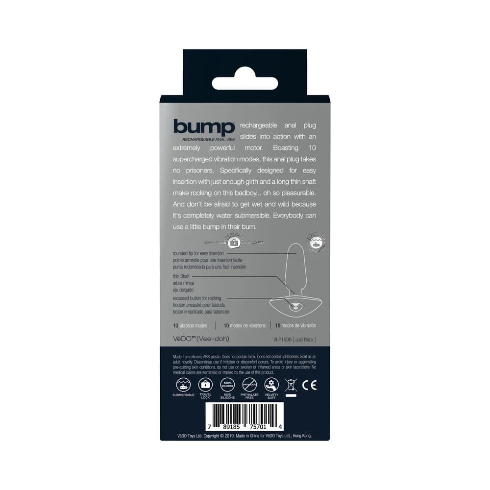 VeDO Bump Rechargeable Anal Vibe - Just Black thumbnail 8