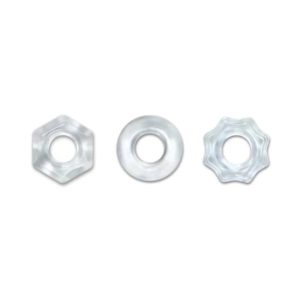 Renegade Chubbies Cock Rings 3-Pack Clear thumbnail
