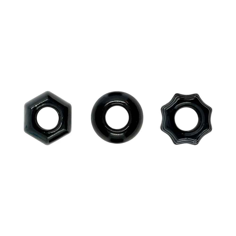 Renegade Chubbies Cock Rings 3-Pack Black thumbnail