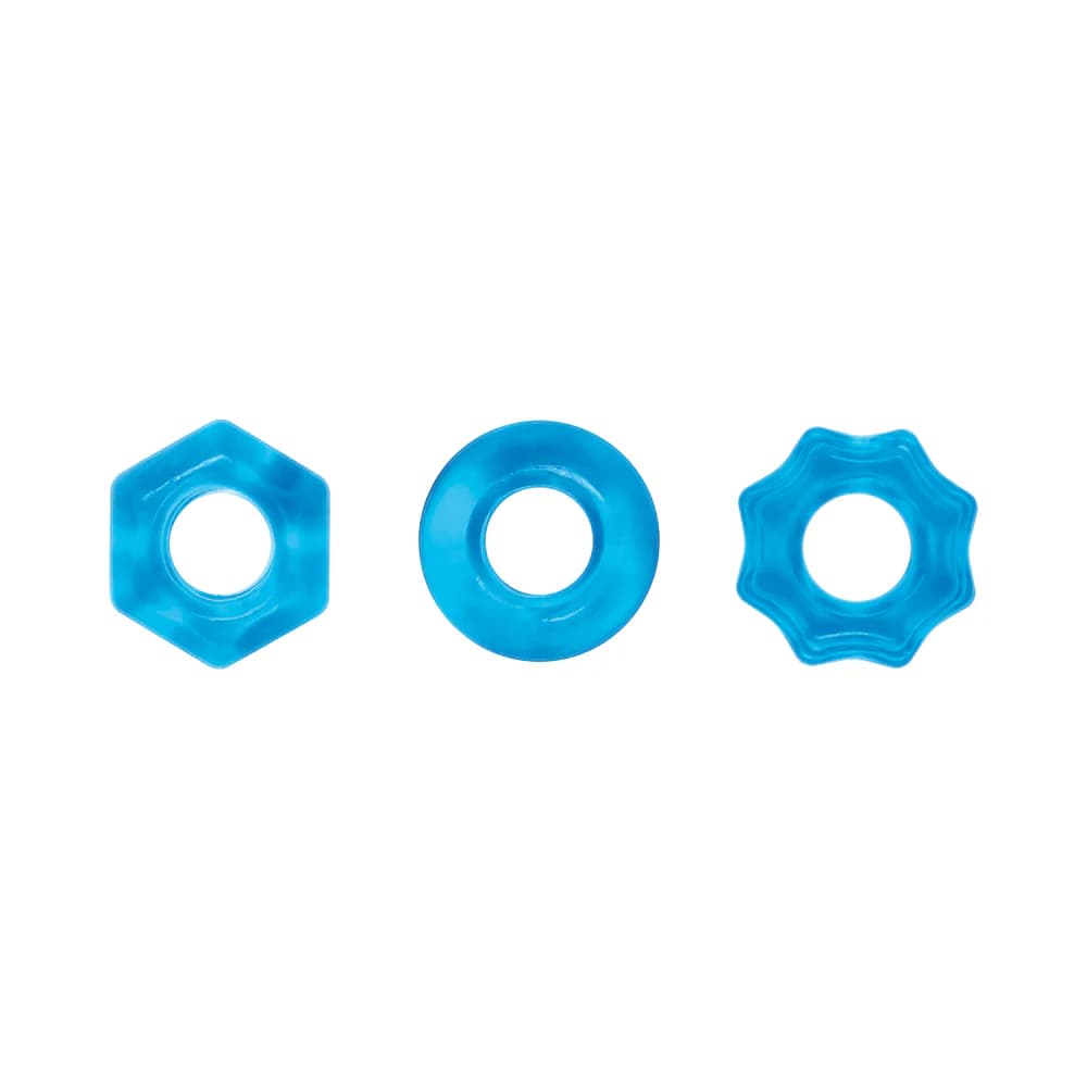 Renegade Chubbies Cock Rings 3-Pack Blue thumbnail