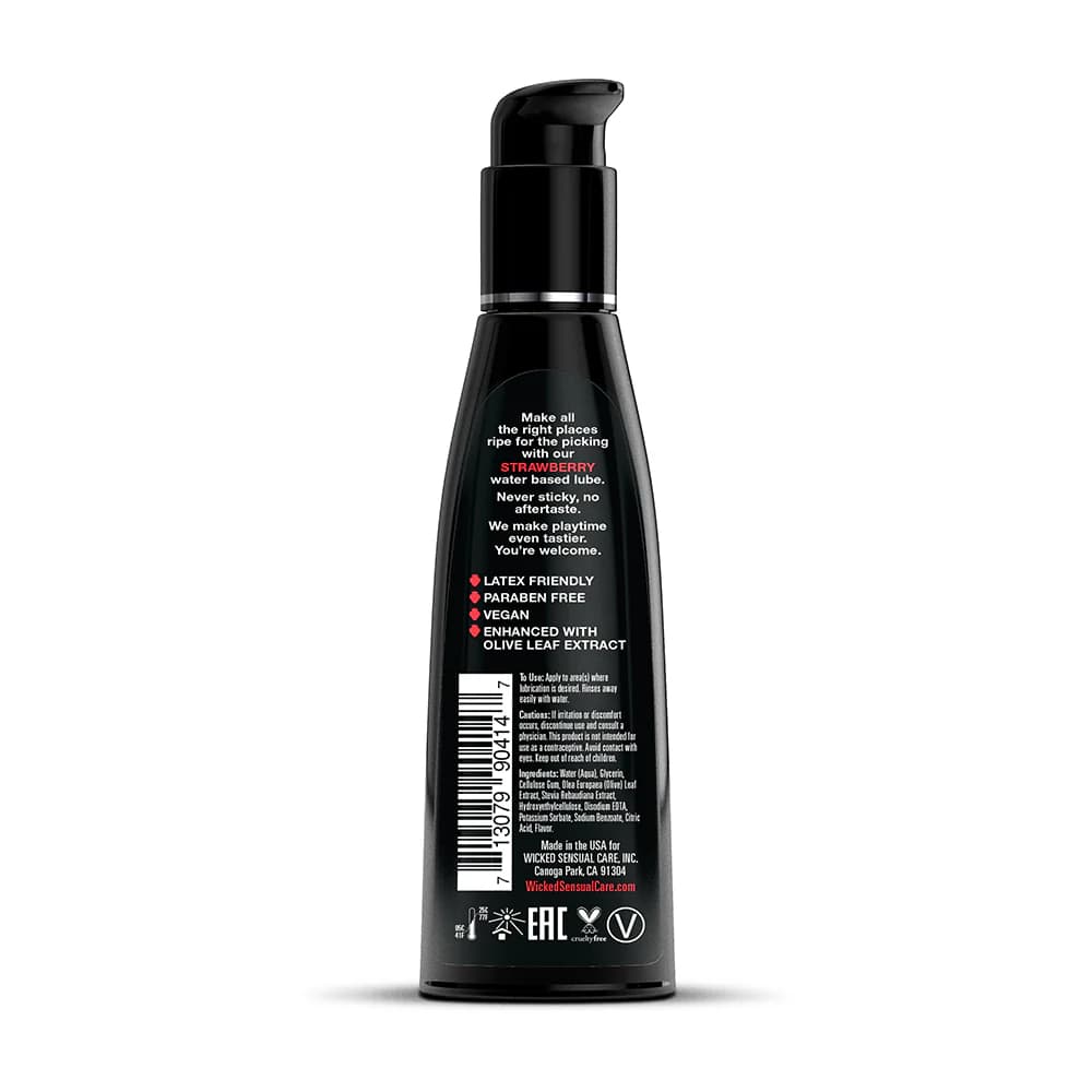 Wicked Aqua Strawberry Water-Based Lubricant 4 oz. thumbnail