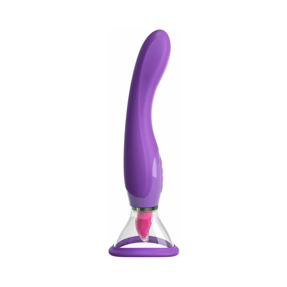Fantasy For Her Her Ultimate Pleasure Dual-Ended Vibrator With Licking Suction Purple thumbnail