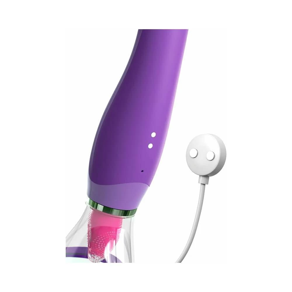 Fantasy For Her Her Ultimate Pleasure Dual-Ended Vibrator With Licking Suction Purple thumbnail 6