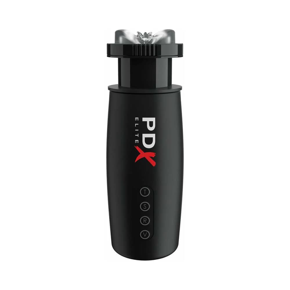 PDX Elite Motobator 2 Rechargeable Thrusting Vibrating Masturbator Clear/Black thumbnail