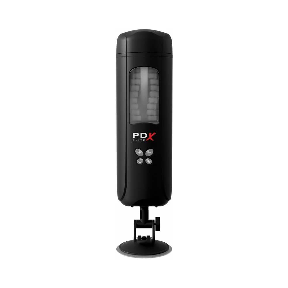 PDX Elite Ultimate Milker Gyrating Suction Stroker With Audio and Suction Cup Clear/Black thumbnail