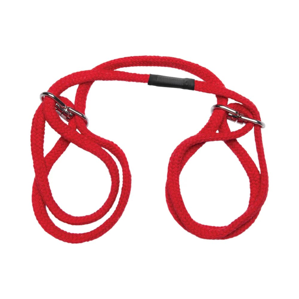 Japanese Style Bondage - 100% Cotton Wrist or Ankle Cotton Cuffs Red thumbnail