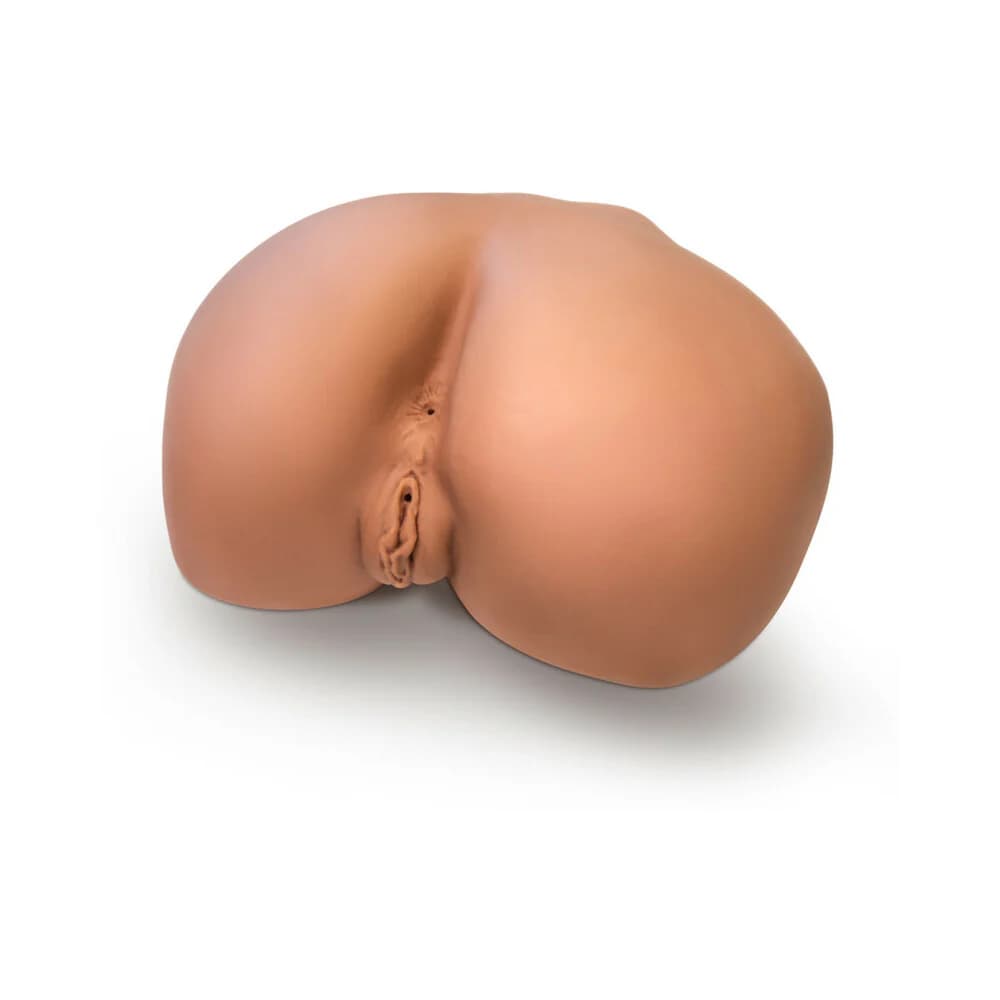 X5 Men Rita Dual Entry Masturbator with Remote-Controlled Bullet Vibrator Tan thumbnail