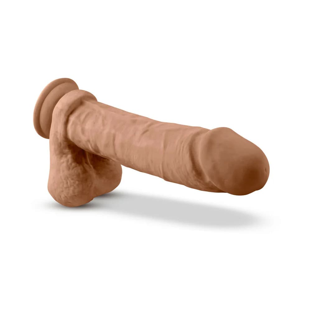 Au Naturel 9.5 in. Posable Dual Density Dildo with Balls Tan thumbnail