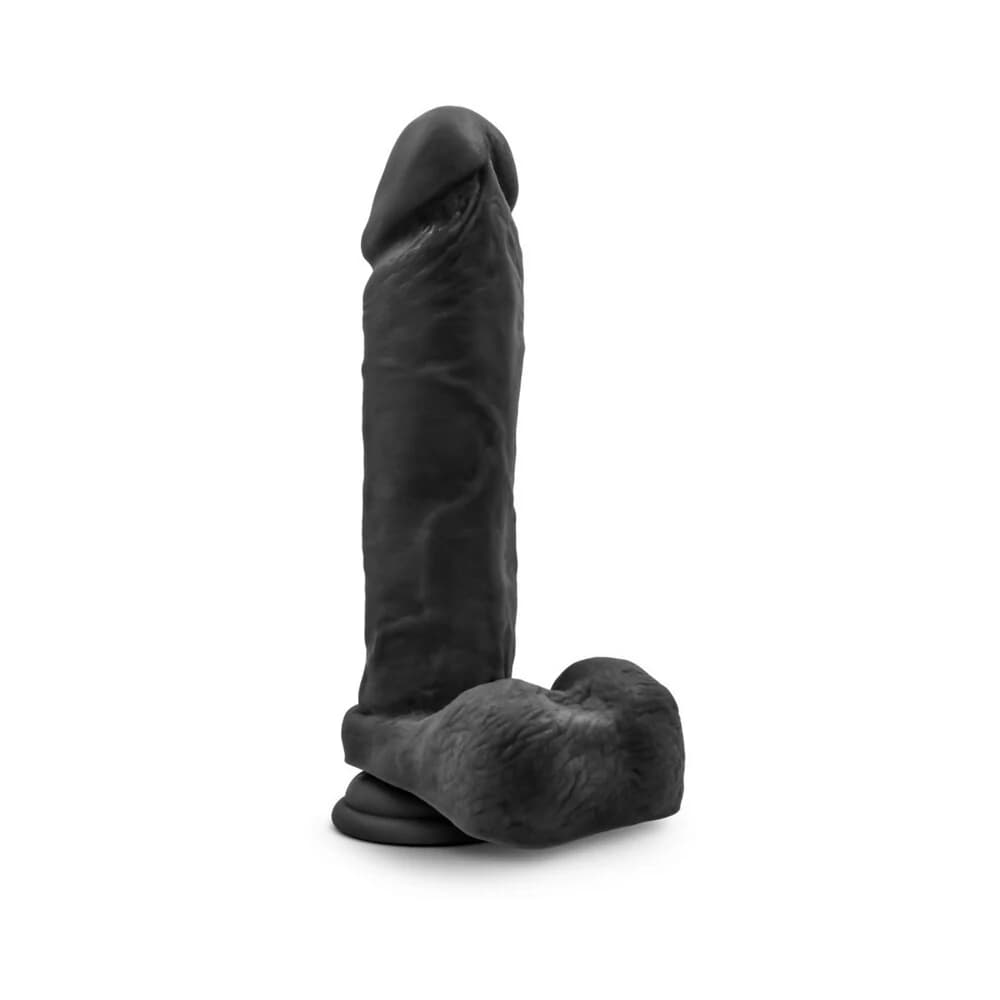 Au Naturel Bold Massive 9 in. Posable Dual Density Dildo with Balls Black thumbnail