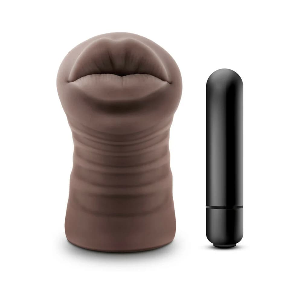 Hot Chocolate Renee Oral Stroker with Bullet Vibrator Brown thumbnail