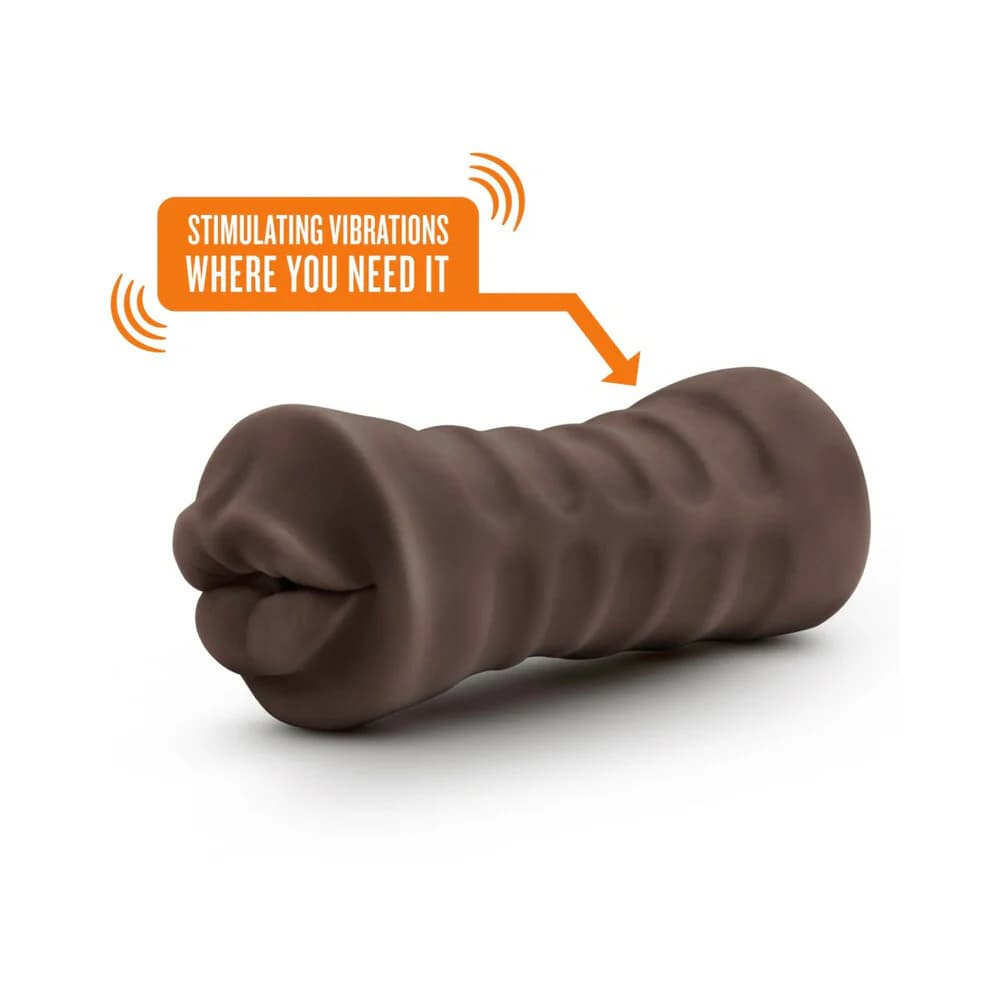 Hot Chocolate Renee Oral Stroker with Bullet Vibrator Brown thumbnail