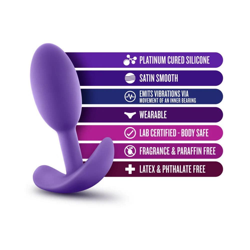 Luxe Wearable Vibra Slim Plug Small Purple thumbnail