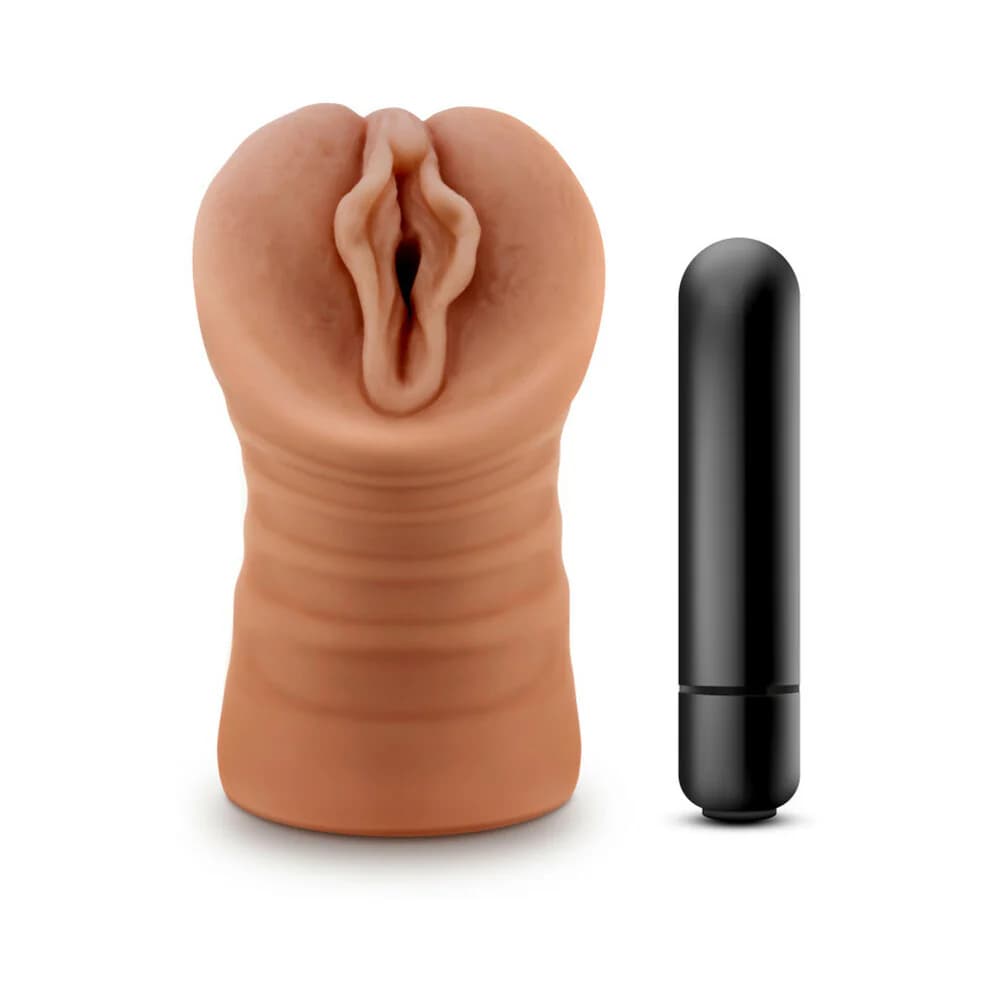 M for Men Sofia Vagina Stroker with Bullet Vibrator Tan thumbnail