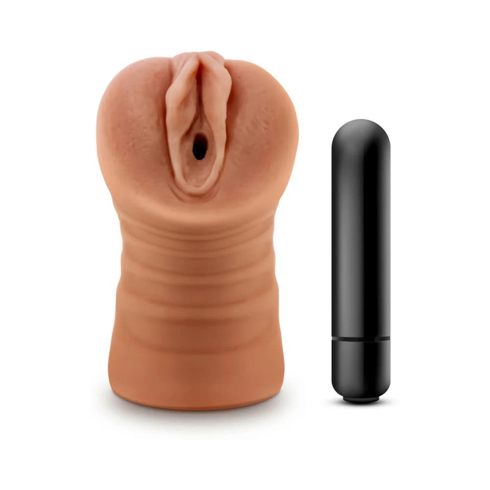 M for Men Julieta Vagina Stroker with Bullet Vibrator Tan thumbnail