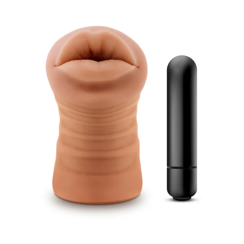 M for Men Isabella Oral Stroker with Bullet Vibrator Tan thumbnail